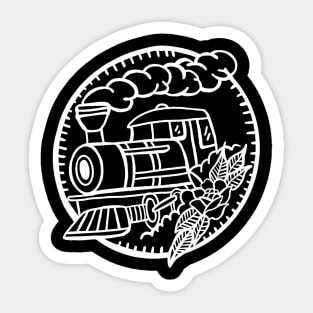 Black train driver train driving design locomotive railway railroad Sticker